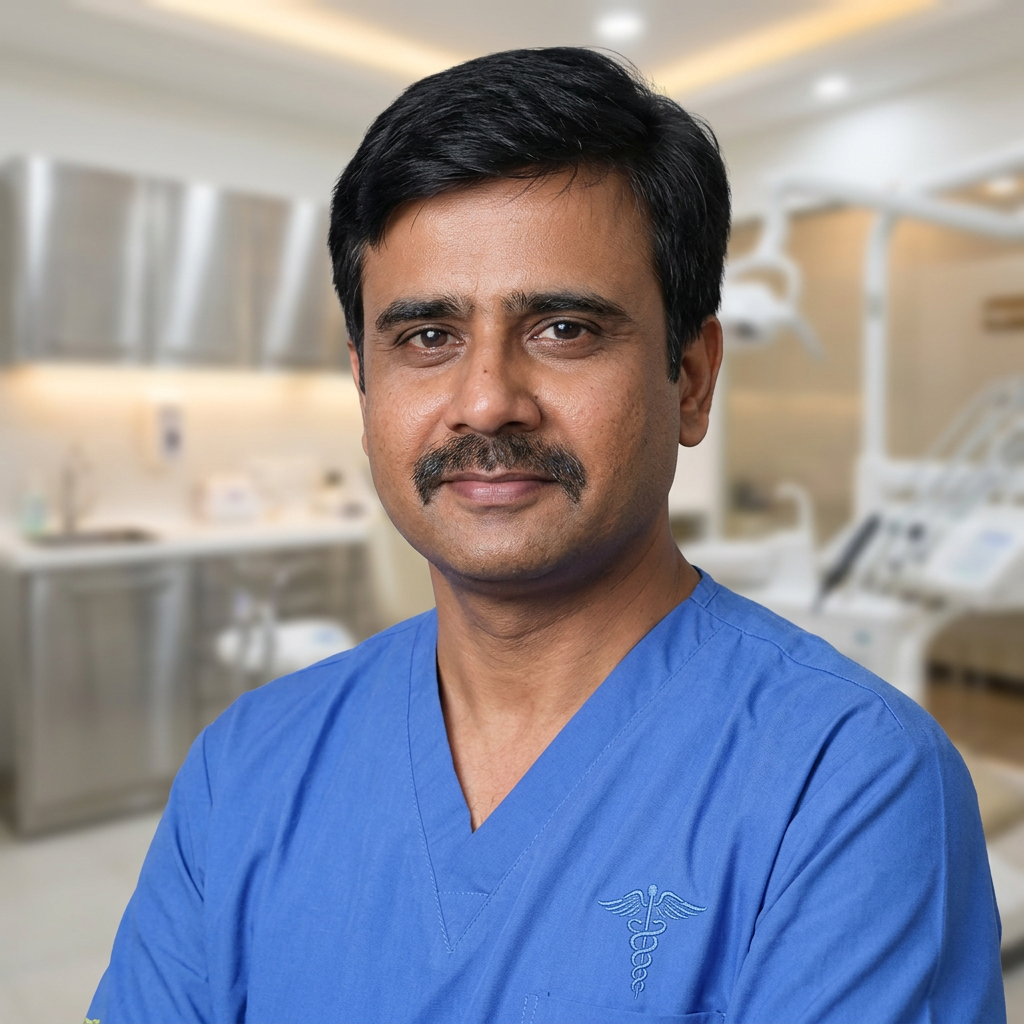 Dr. Sukumar Singh, oral and maxillofacial surgeon at Dr. Saket's Dental Makeover, Indirapuram Ghaziabad