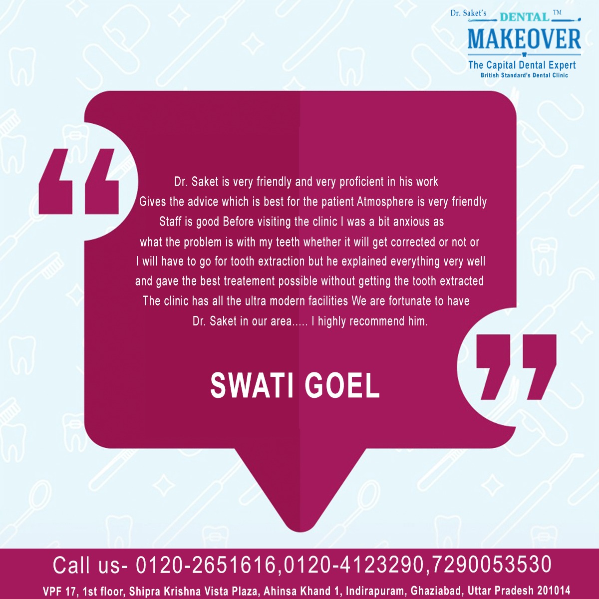 Dental team at Dr Saket Dental Makeover Ghaziabad